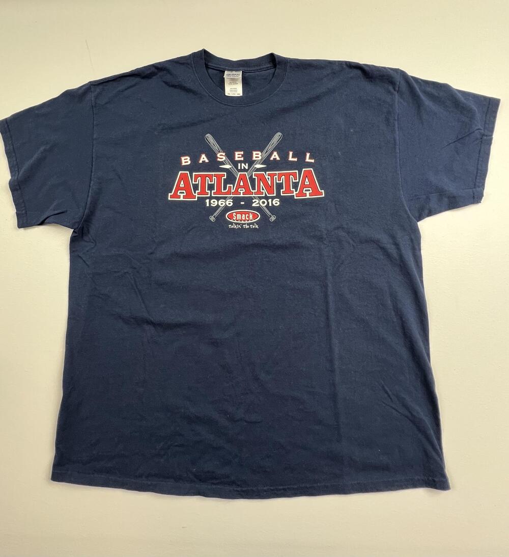 Gildan Baseball In Atlanta Shirt Mens 2XL Blue 1966-2016 Smack Graphic Tee